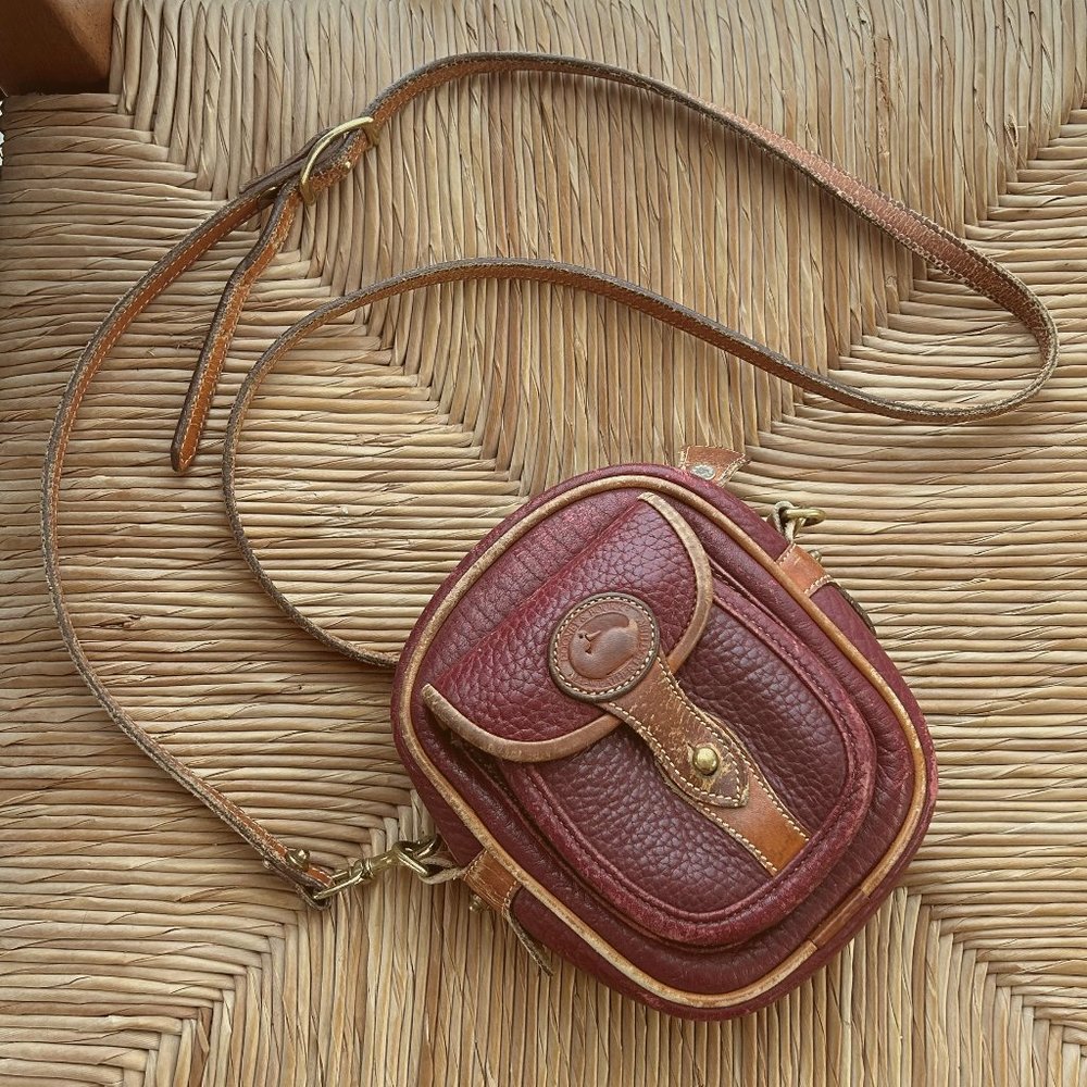 Rare Vintage Dooney & Bourke Mini Explorer Red Crossbody Camera Bag